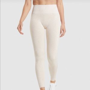 Gymshark adapt fleck seamless leggings mineral coconut white XS new